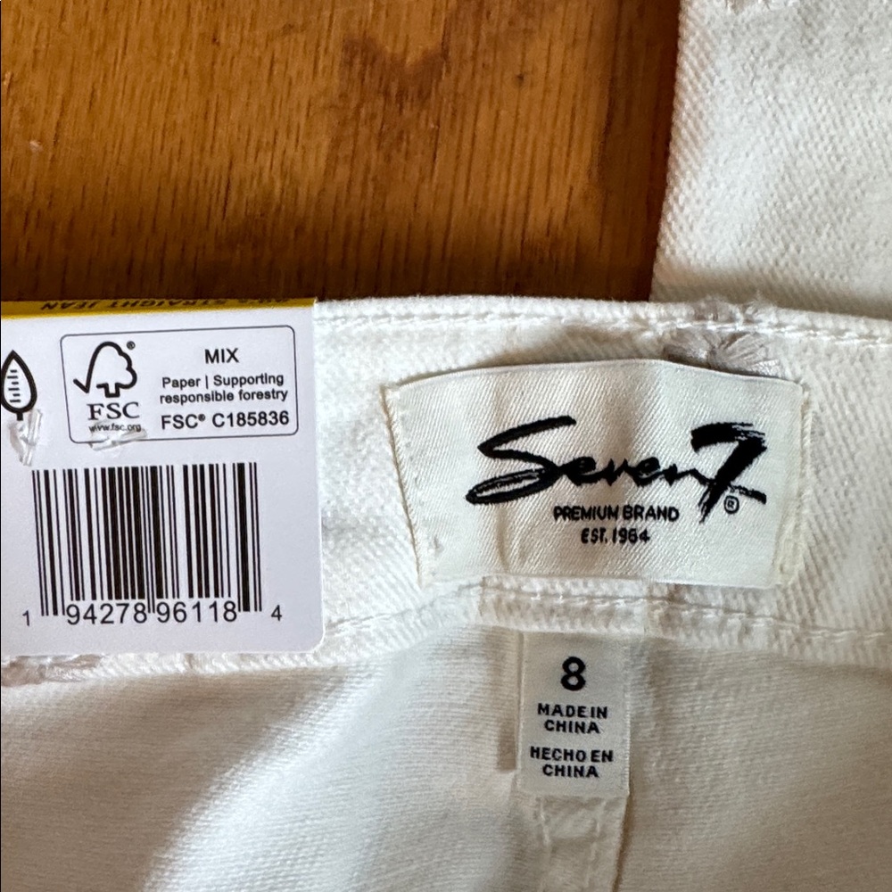 Seven7 90's Straight Jean in Cream - Picture 3 of 5